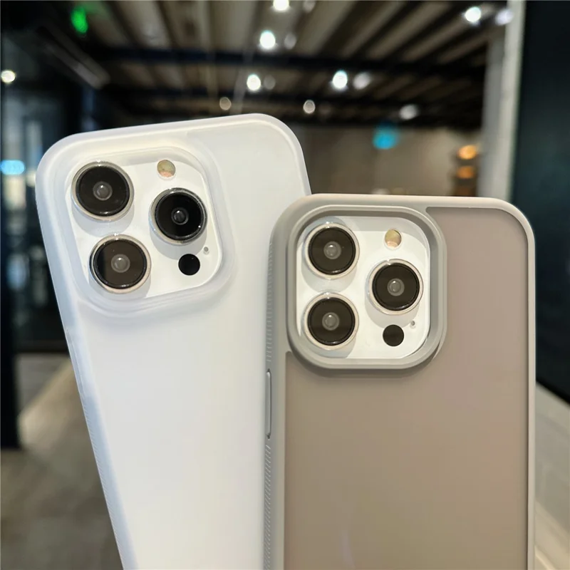 For iPhone 16 Pro Max Case Anti Slip Skin Touch TPU Acrylic Shockproof Phone Cover - Purple