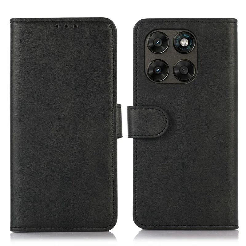 Cover per Motorola Moto G77 5G / G67 5G con Portafoglio in Pelle con Texture da Pelle di Mucca e Supporto - Nero