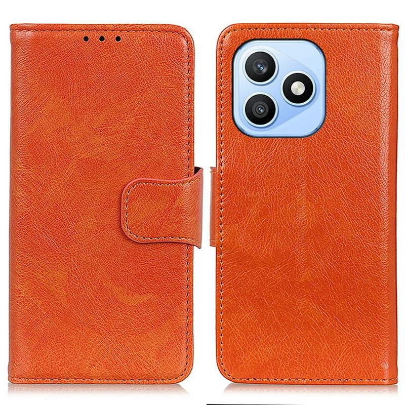 Voor Honor X8d 4G hoesje Nappastructuur gespleten lederen portemonnee telefoonhoes - Oranje