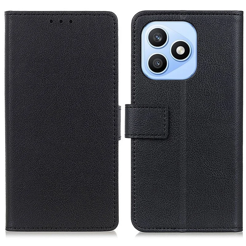 Funda para teléfono Honor X8d 4G de cuero PU con soporte y cartera - Negro