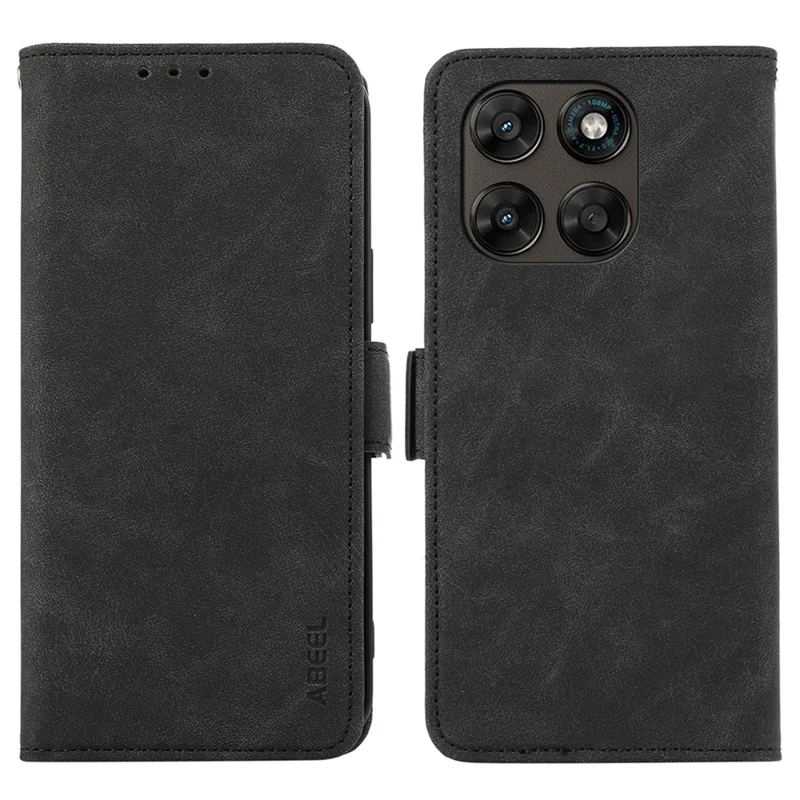 ABEEL för Motorola Moto G77 5G / G67 5G hårddisk PU-läder Folio ställplats Visa RFID-blockering telefonfodral - Svart