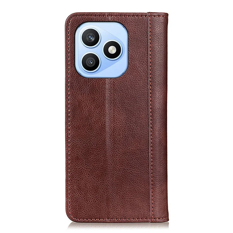 Voor Honor X8d 4G Standhoesje Gespleten Leer Litchi-structuur Portemonnee Telefoonhoesje - Bruin