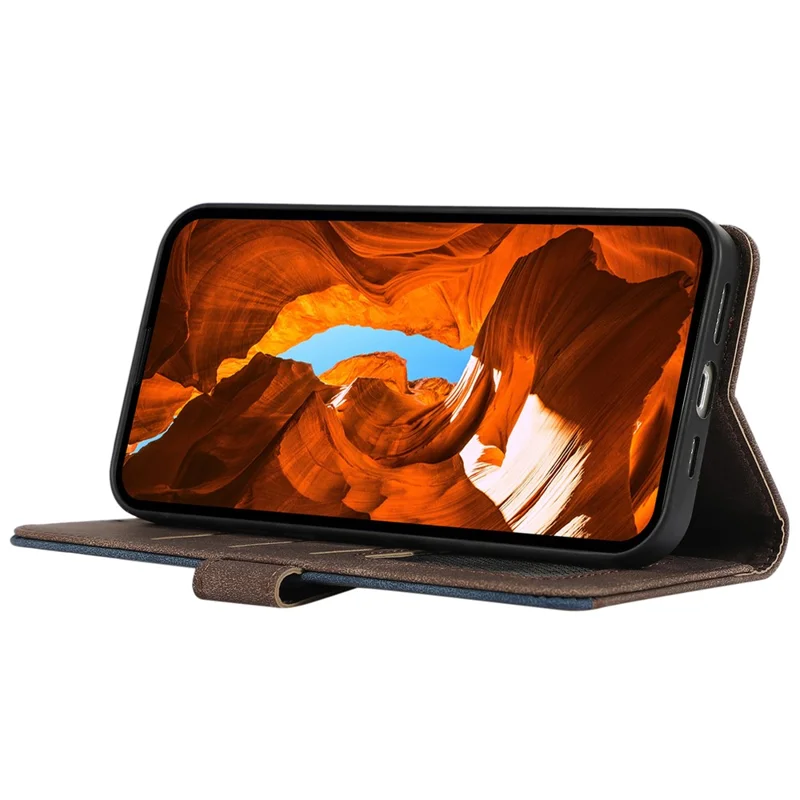 ABEEL Coque pour Honor X8d 4G, Étui Portefeuille en Cuir à Assemblage de Couleurs, Fonction de Blocage RFID - Marron