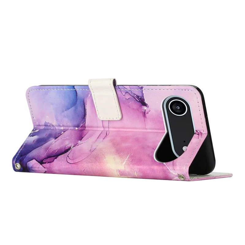 Massekøb af iPhone Air Case Wallet Ståplade Marmorstil PU Læder Flip Telefonbeskyttelse med Håndledsrem - Lilla