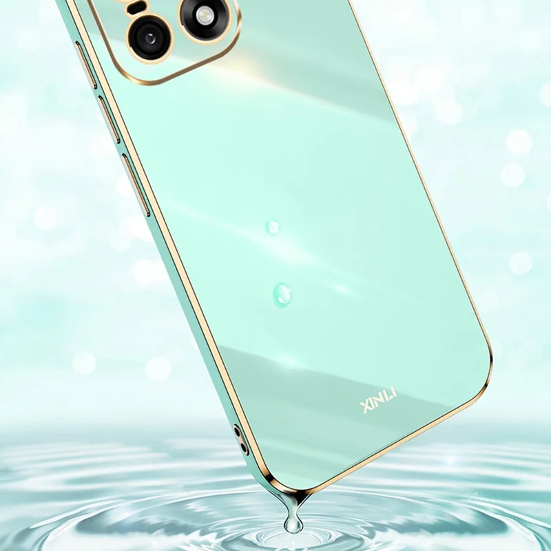 XINLI Coque de téléphone pour OnePlus 15 5G, coque de protection TPU avec placage électrolytique, résistante à la transpiration - Cyan