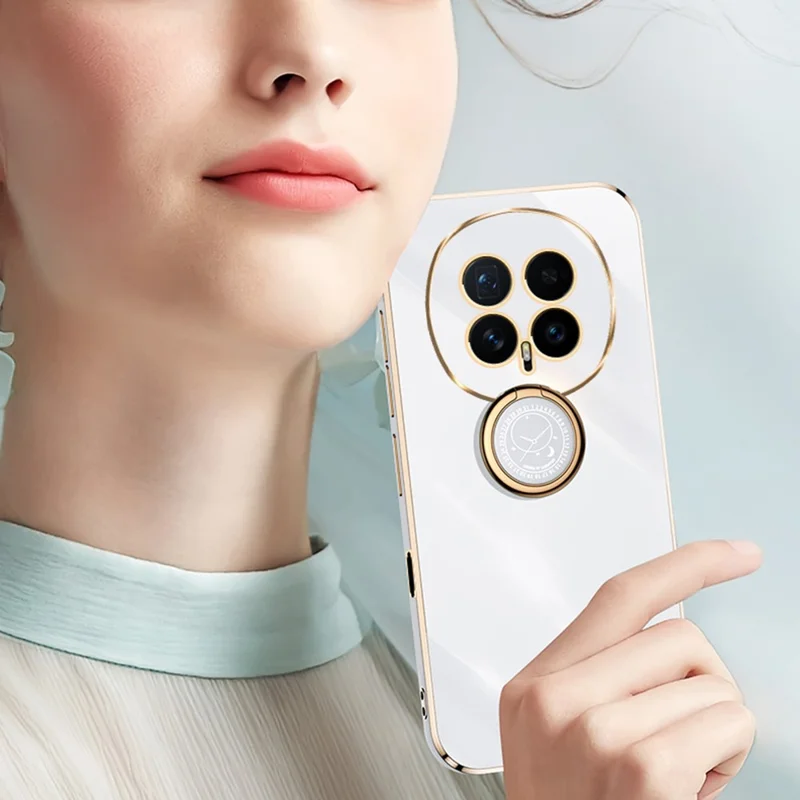XINLI til Honor Magic8 5G telefonbeskyttelse med ringholder og kickstand, elektropladeret TPU beskyttelsesdæksel mod sved - Cyan