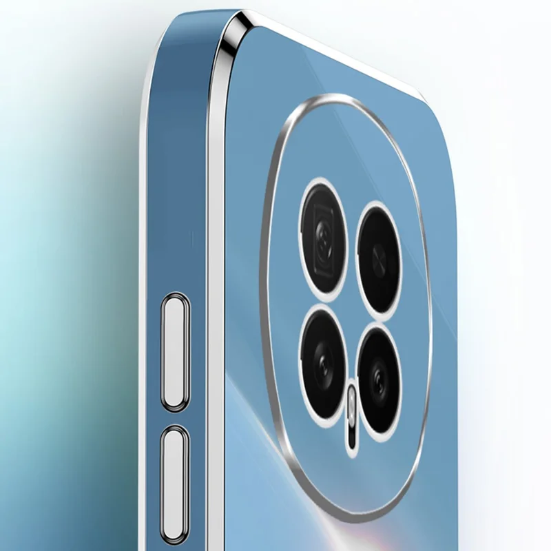 XINLI til Honor Magic8 5G telefonbeskyttelse med ringholder og kickstand, elektropladeret TPU beskyttelsesdæksel mod sved - Cyan