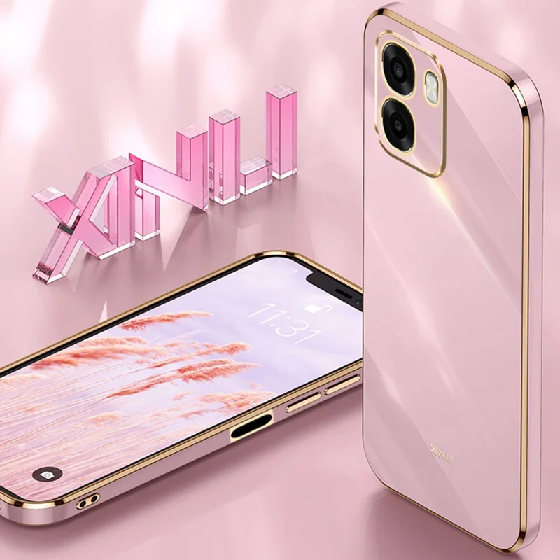 Capa de Telemóvel XINLI para Oppo A6x 5G / 4G, Capa de Proteção TPU com Revestimento Eletrolítico, à Prova de Suor - Ciano