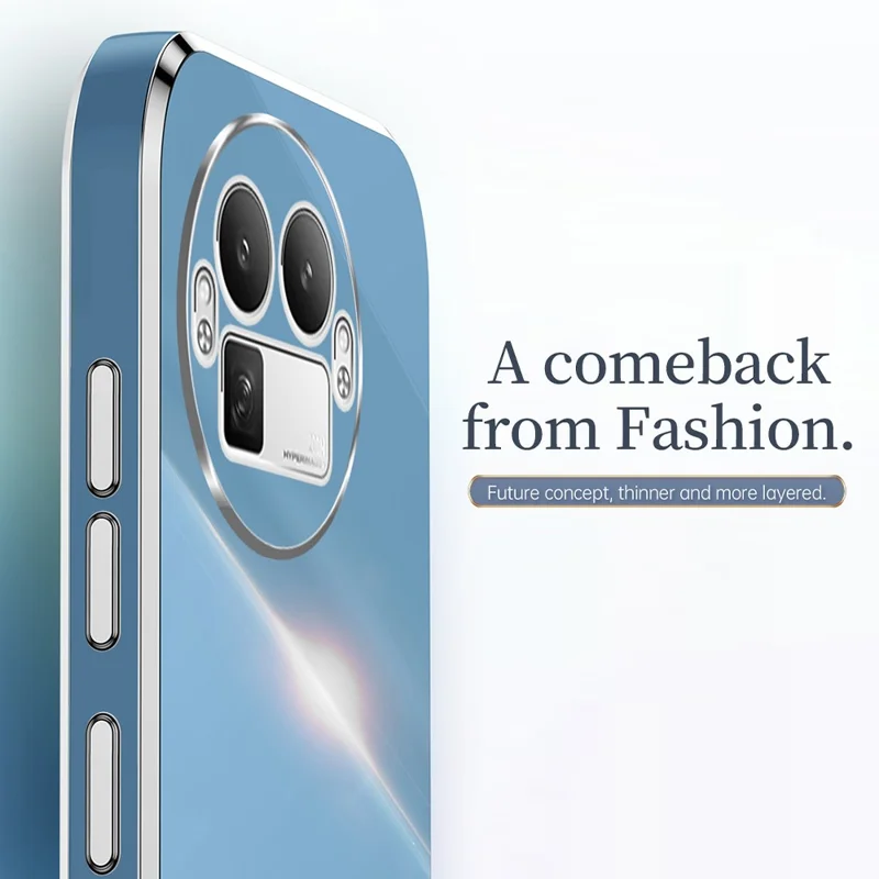 XINLI For Realme GT 8 Pro 5G Phone Case Electroplating TPU Sweatproof Protection Phone Cover - Cyan