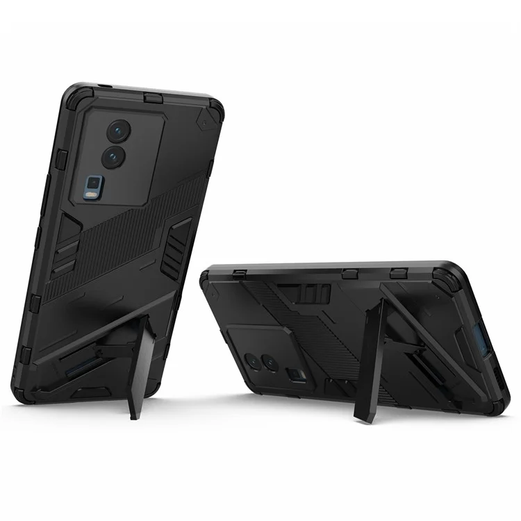 Case de TPU Suave de PC Duro Para Vivo Iqoo Neo7 5G Case de Protección Cubierta de Teléfono Celular - Negro