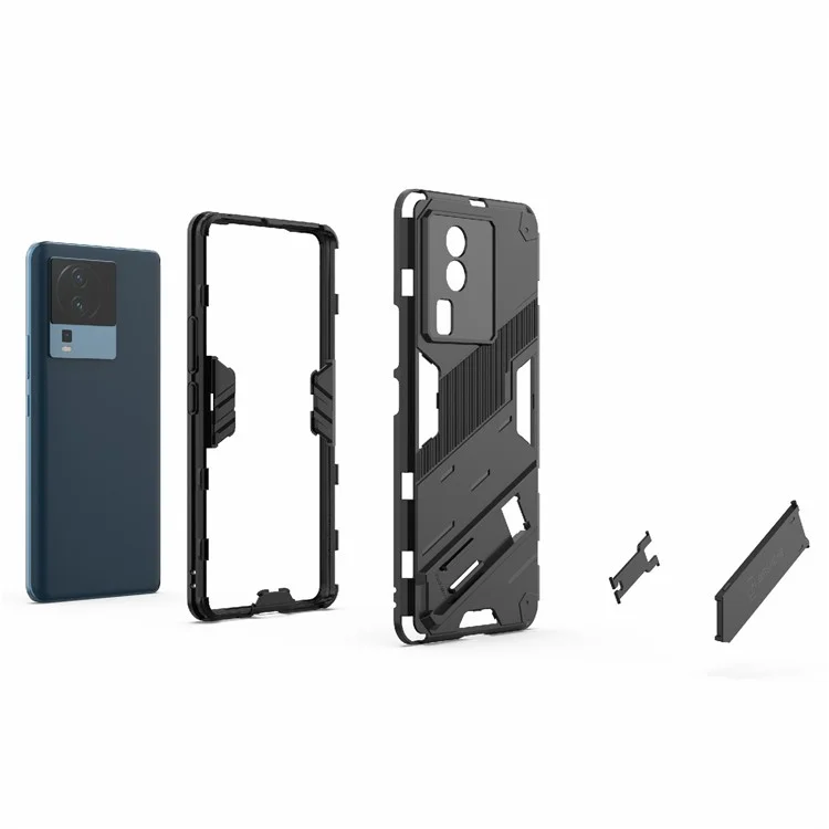 Case de TPU Suave de PC Duro Para Vivo Iqoo Neo7 5G Case de Protección Cubierta de Teléfono Celular - Negro