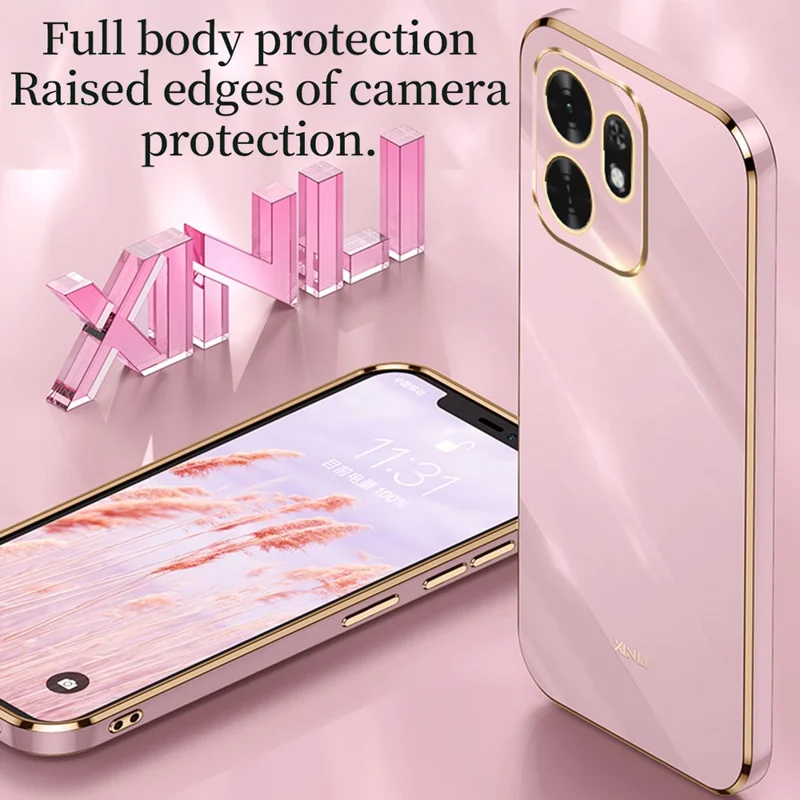 XINLI For Honor Play 60A 5G Phone Case Electroplating TPU Sweatproof Protection Phone Cover - Cyan
