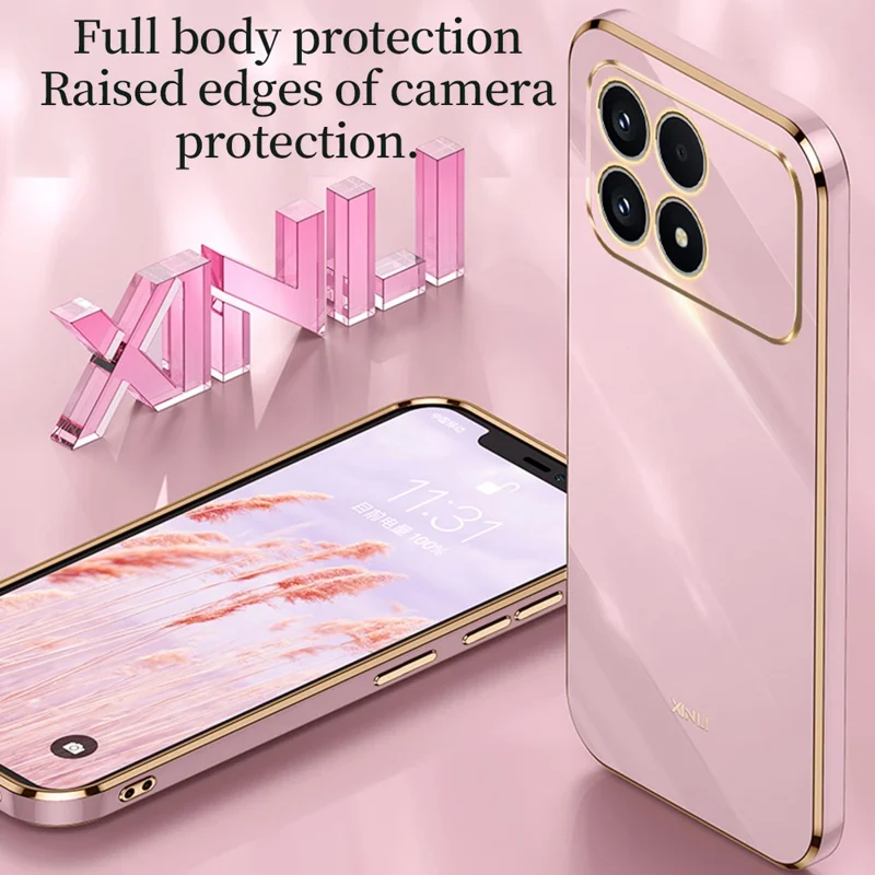 Capa de Telemóvel XINLI para Xiaomi Poco F8 Pro / Redmi K90 5G, Capa de Proteção TPU com Revestimento Eletrolítico, à Prova de Suor - Vermelho