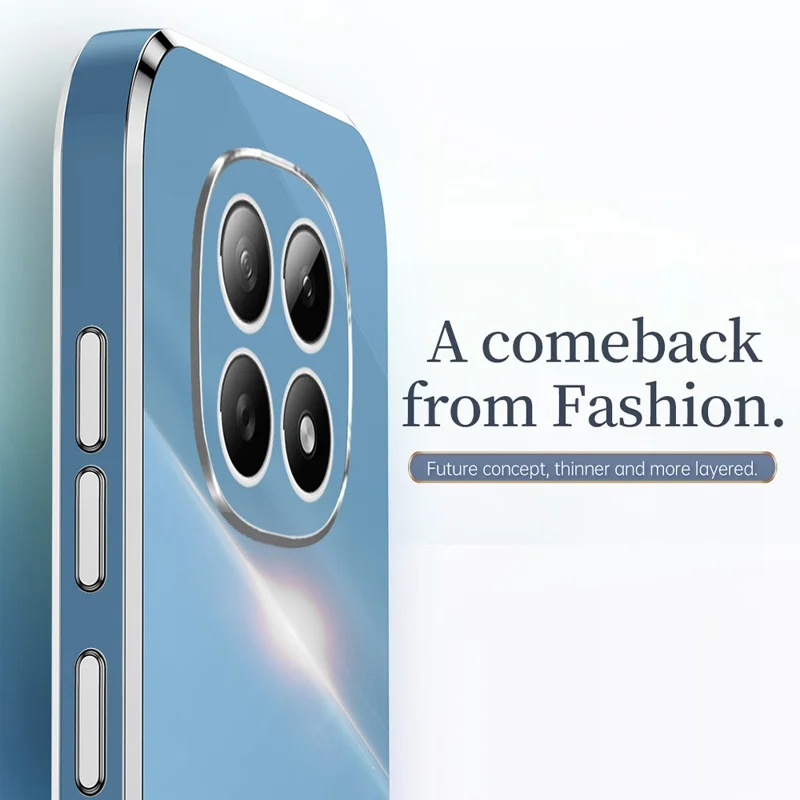 XINLI Capa para Telemóvel Xiaomi Redmi Note 15 4G (Global) com Revestimento Electrolítico TPU, Proteção à Prova de Suor - Ciano