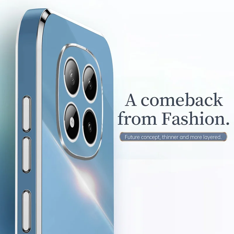 XINLI For Xiaomi Redmi Note 15 Pro 4G (Global) Phone Case Electroplating TPU Sweatproof Protection Phone Cover - Cyan