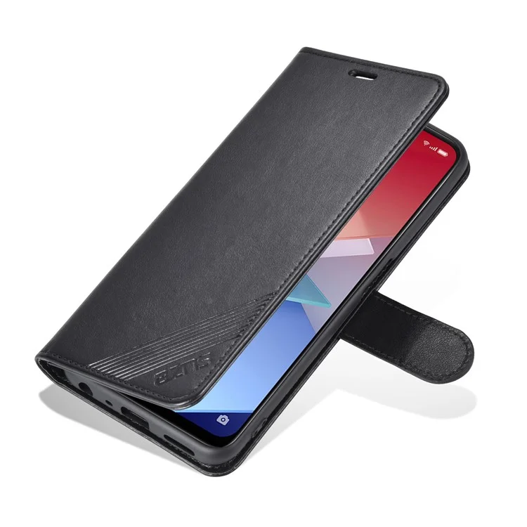 AZNS Pour OnePlus Nord CE 2 Lite 5G / Realme 9 Pro 5G Texturant PU le Cuir de Téléphone, Portefeuille Anti-bas du Portefeuille Magne de Fermoir - le Noir