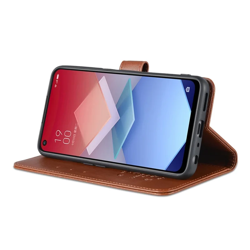 AZNS For OnePlus Nord CE 2 Lite 5G / Realme 9 Pro 5G / 9 5G Textured PU Leather Phone Case, Anti-fall Stand Wallet Magnetic Clasp Cover - Brown