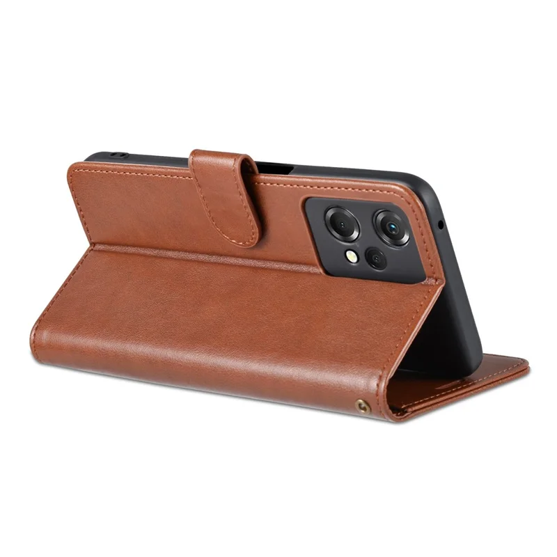AZNS For OnePlus Nord CE 2 Lite 5G / Realme 9 Pro 5G / 9 5G Textured PU Leather Phone Case, Anti-fall Stand Wallet Magnetic Clasp Cover - Brown