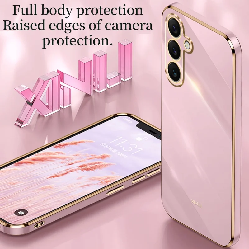 XINLI For Samsung Galaxy S26+ Phone Case Electroplating TPU Sweatproof Protection Phone Cover - Cyan