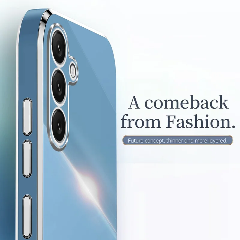 XINLI For Samsung Galaxy S26+ Phone Case Electroplating TPU Sweatproof Protection Phone Cover - Cyan