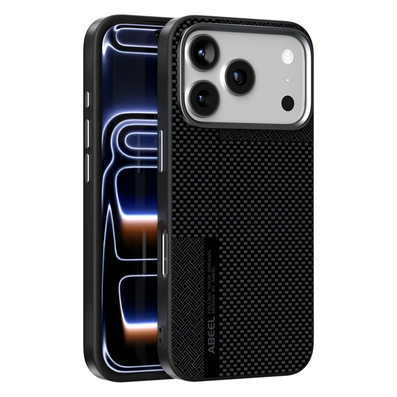 ABEEL For iPhone 17 Pro Magnetic Case Ultra-thin 6D Printed Shockproof TPU PC Aluminum Alloy Leather Phone Cover - Guardian Model 2 No. 2