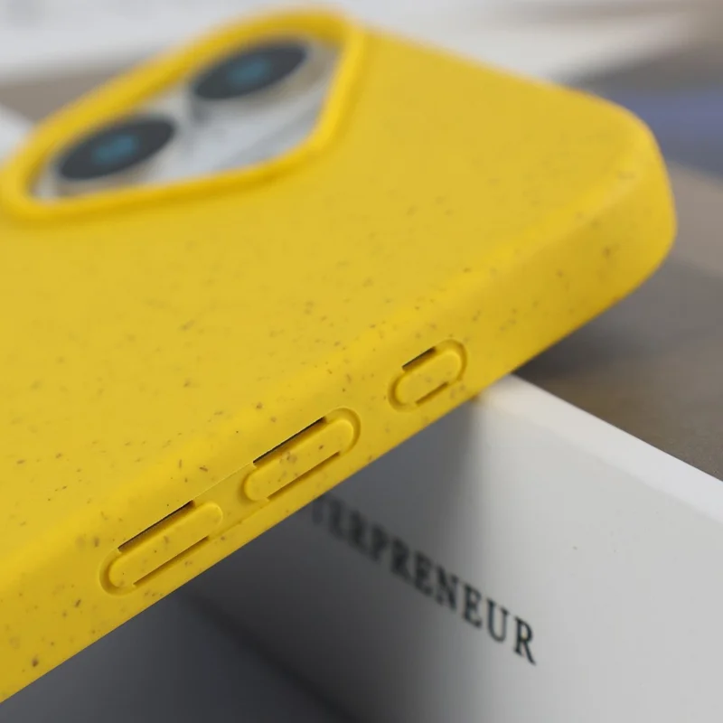 Compra al por mayor de funda magnética para iPhone 16 Plus compatible con MagSafe, carcasa anticaída de paja de trigo y TPU - Azul marino