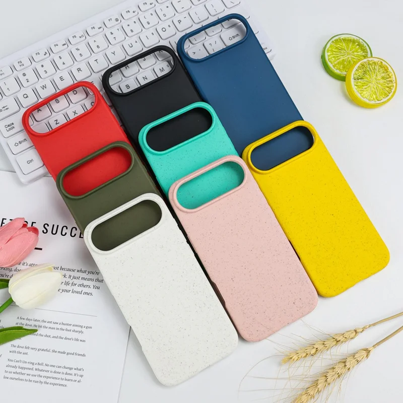 Compra em Volume para Capa Magnética iPhone Air Compatível com MagSafe, Capa para Telemóvel em Palha de Trigo e TPU Anti-queda - Rosa