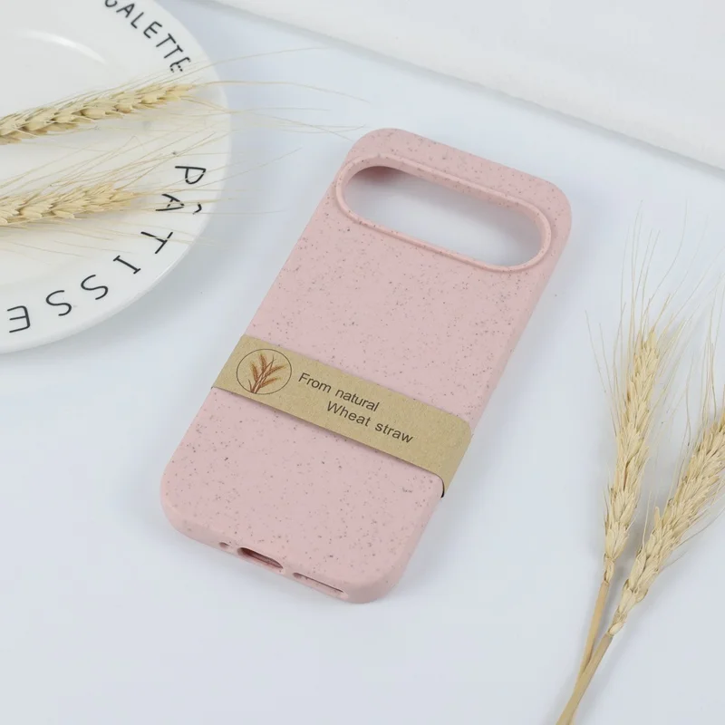 Compra al por mayor de funda magnética para Google Pixel 9 / Pixel 9 Pro, carcasa anticaída de paja de trigo y TPU - Rosa