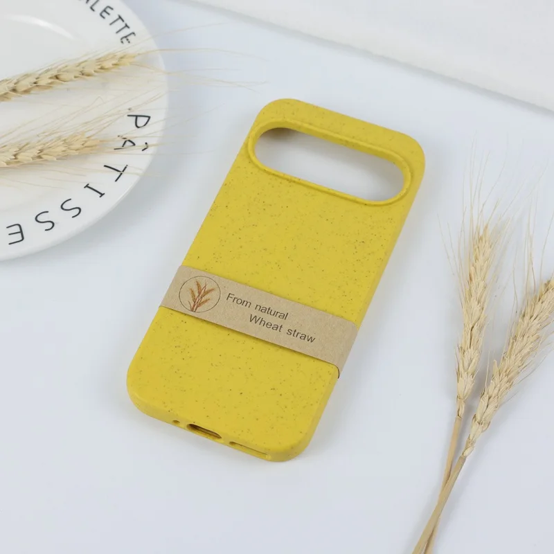 Compra al por mayor para Google Pixel 9 / Pixel 9 Pro Funda magnética de paja de trigo y TPU, funda protectora anticaídas - Amarillo