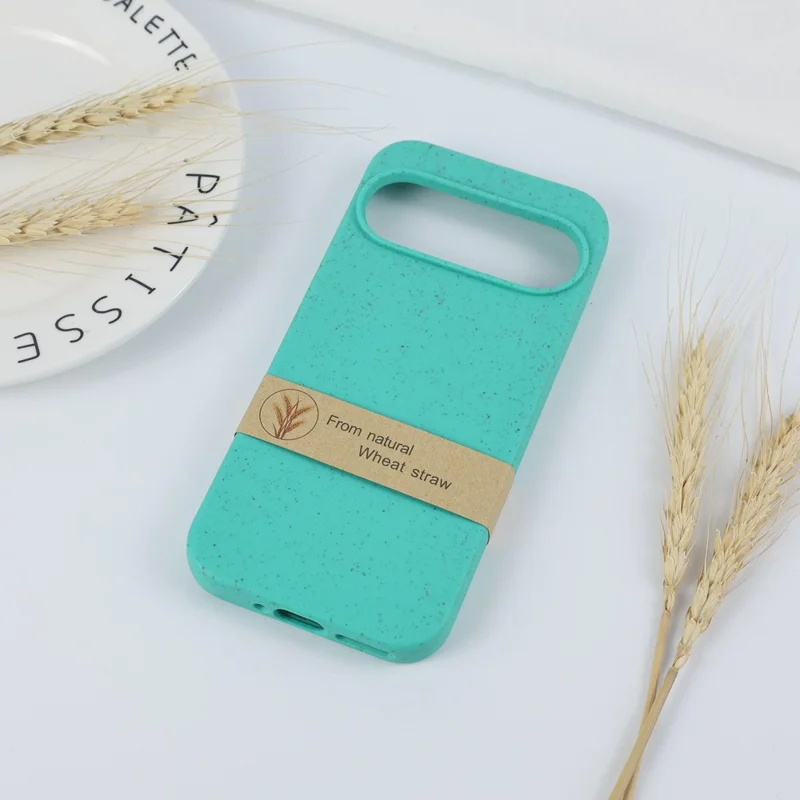 Compra al por mayor de funda magnética para Google Pixel 10 / Pixel 10 Pro, carcasa anticaída de paja de trigo y TPU - Verde menta