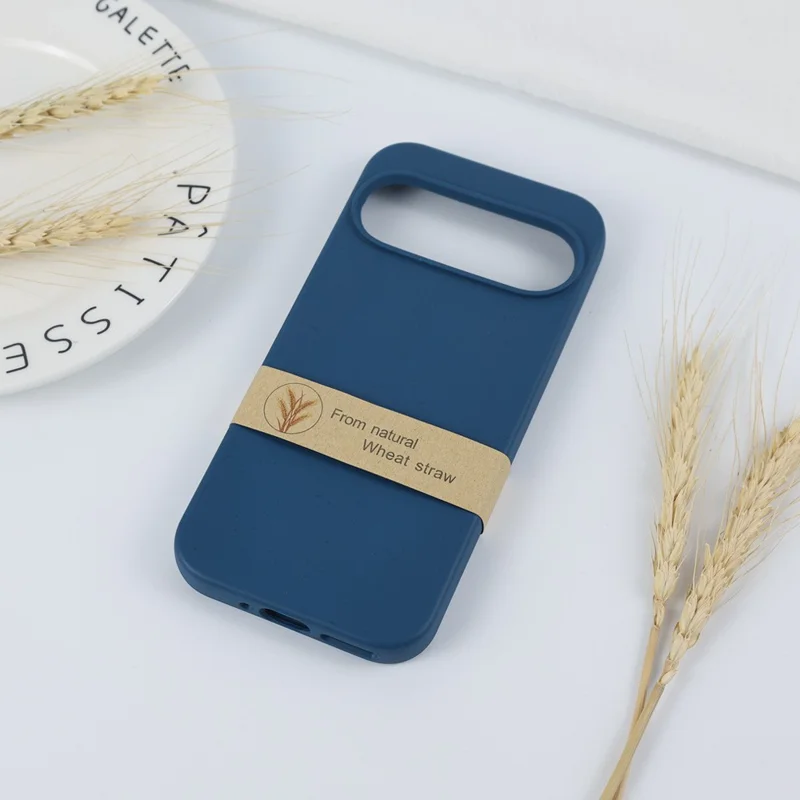 Compra al por mayor para Google Pixel 10 / Pixel 10 Pro Funda magnética de paja de trigo y TPU, funda protectora anticaídas - Azul marino