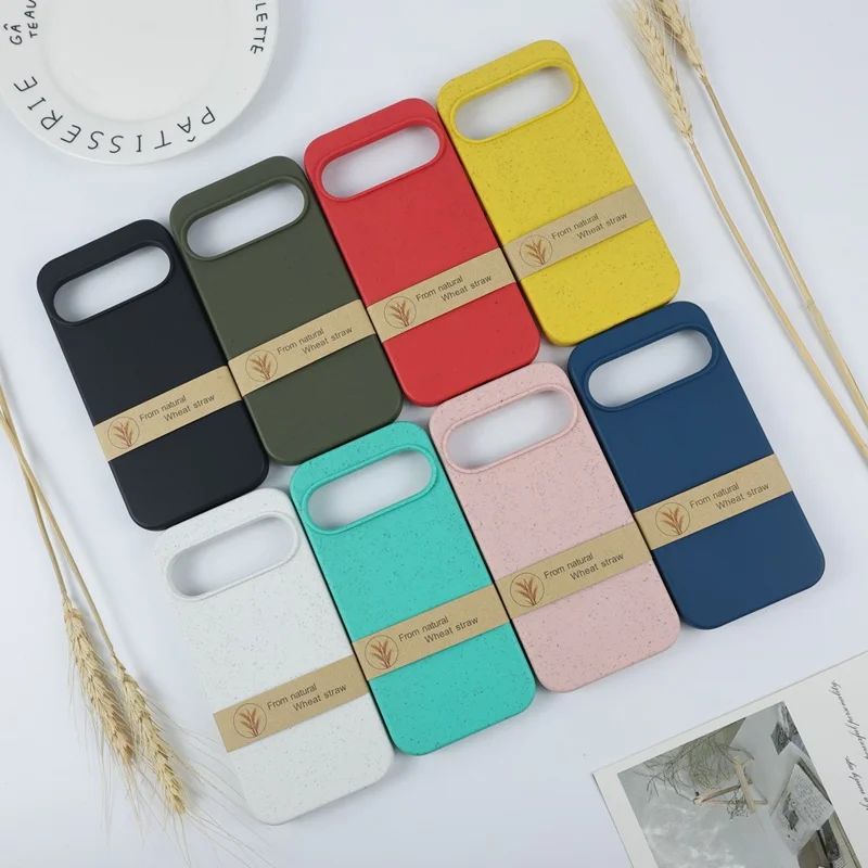 Compra al por mayor de funda magnética para Google Pixel 10 / Pixel 10 Pro de paja de trigo y TPU, funda protectora anticaídas - Verde militar