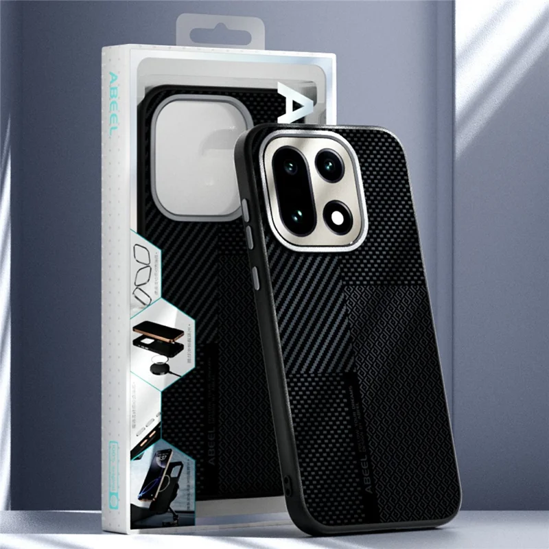 ABEEL For OnePlus 15 5G Magnetic Case Ultra-thin 6D Printed Shockproof TPU PC Aluminum Alloy Leather Phone Cover - Guardian Model 2 No. 2