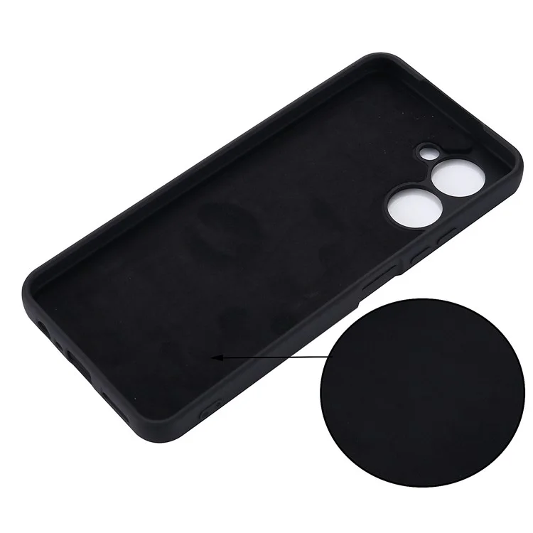 Für Realme C33 2023 4G / C33 4G Flüssigsilikon-Handyhülle Anti-Kratzer Weicher Schutzumschlag mit Handschlaufe - Schwarz