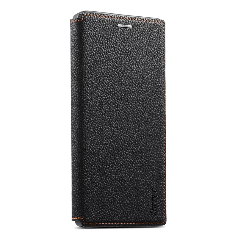 ESEBLE Magnetic Case For Google Pixel 10 Pro  /  Pixel 9 Pro Ultra Thin Litching Textured Leather Flip Cover with Card Slot - Black