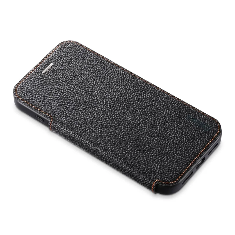 ESEBLE For iPhone 17 Pro Max Magnetic Case Ultra Thin Litching Textured Leather Flip Cover with Card Slot Compatible with Magsafe - Black