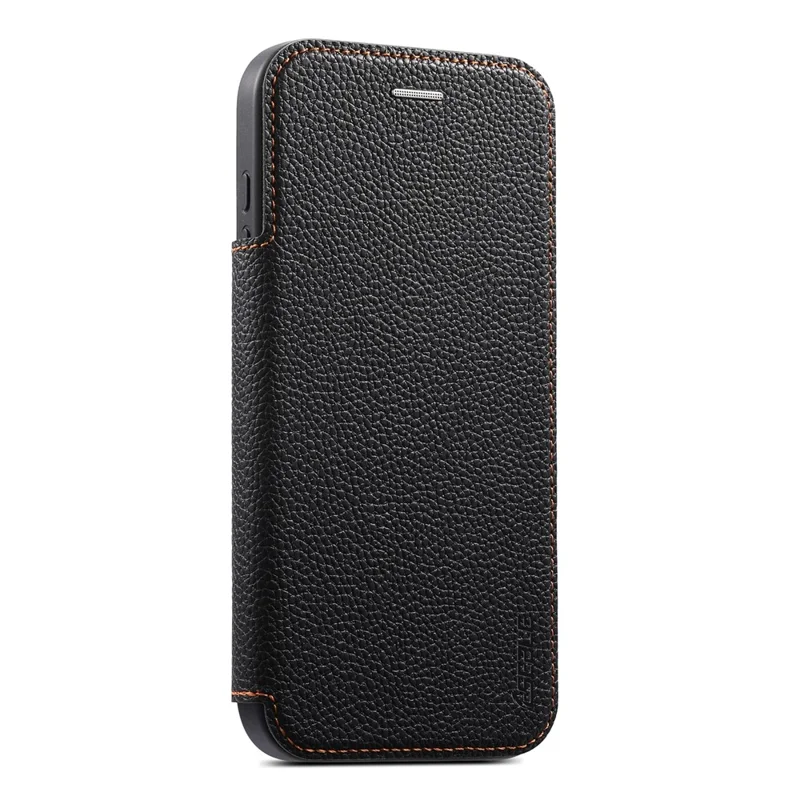 ESEBLE For iPhone 17 Pro Max Magnetic Case Ultra Thin Litching Textured Leather Flip Cover with Card Slot Compatible with Magsafe - Black