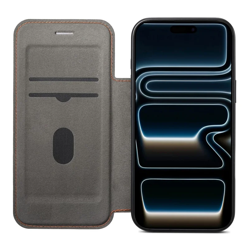 ESEBLE Funda Magnética de Cuero para iPhone 16 Pro Max con Patrón de Piel de Cocodrilo, Funda Abatible con Ranura para Tarjetas y Soporte Compatible con Magsafe - Negro