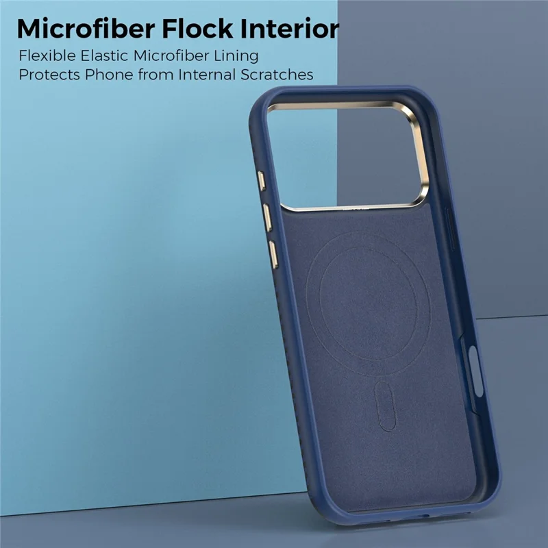 Für iPhone 17 Pro Max Hülle kompatibel mit MagSafe Kohlefaser-Optik stoßfest TPU PC Schutzhülle - Saphir