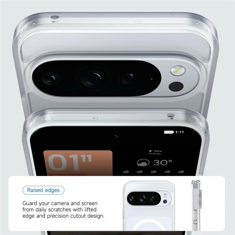 For Google Pixel 10 Pro XL Magnetic Case TPU Acrylic Phone Back Cover - White