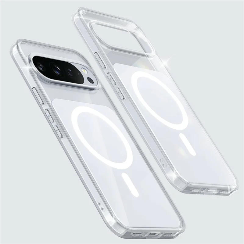 For Google Pixel 10 Pro XL Magnetic Case TPU Acrylic Phone Back Cover - White