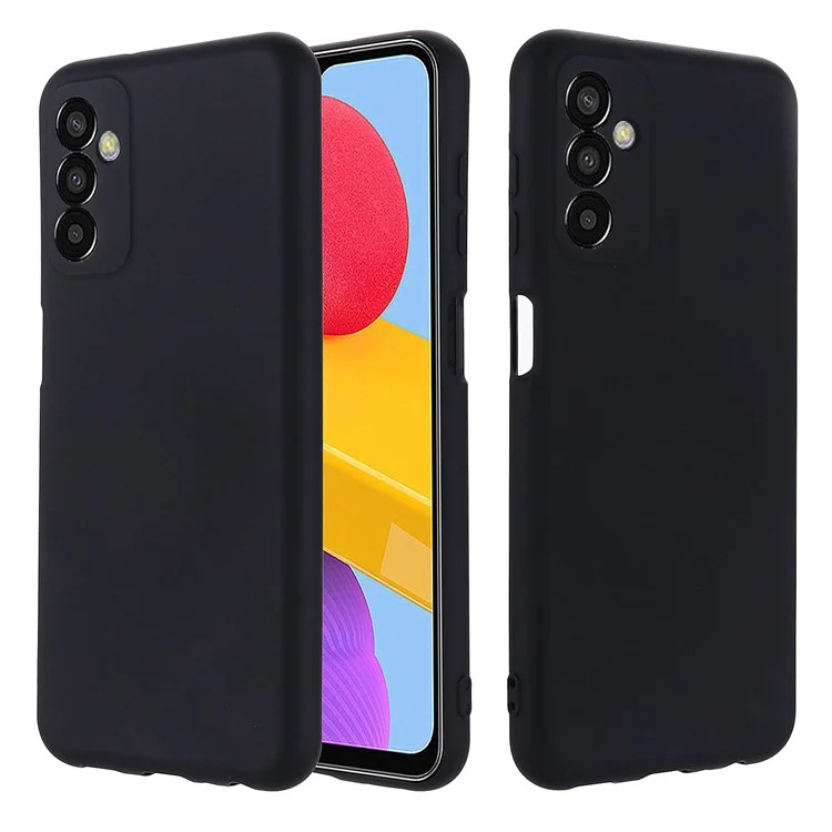 Capa Fina e à Prova de Choques para o Samsung Galaxy F13 4G Capa de Silicone Líquido para Telefone Protetora Anti-Queda com Alça - Preta