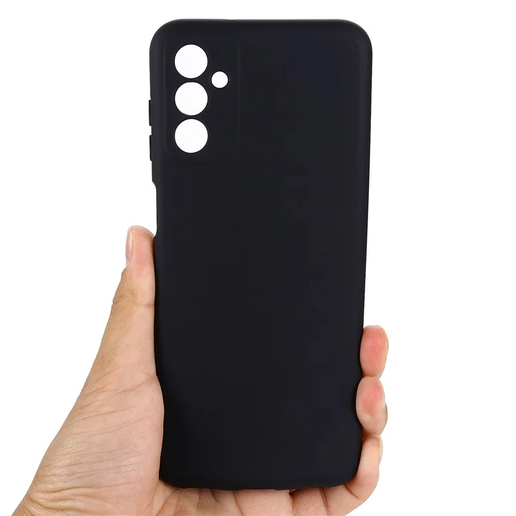 Capa Fina e à Prova de Choques para o Samsung Galaxy F13 4G Capa de Silicone Líquido para Telefone Protetora Anti-Queda com Alça - Preta