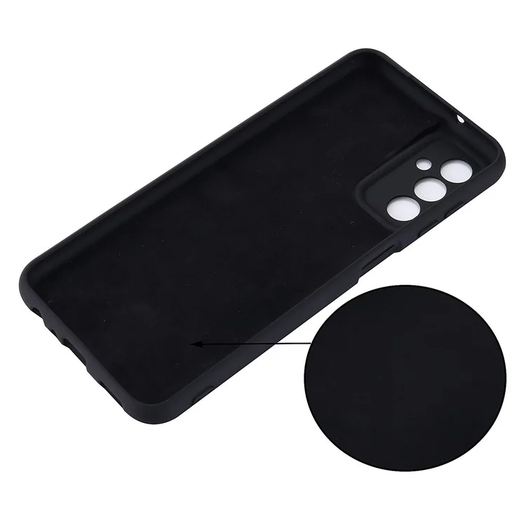 Capa Fina e à Prova de Choques para o Samsung Galaxy F13 4G Capa de Silicone Líquido para Telefone Protetora Anti-Queda com Alça - Preta
