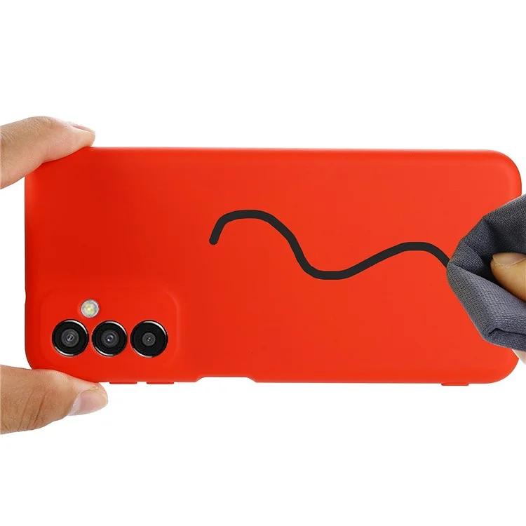 Custodia Slim Antishock per Samsung Galaxy F13 4G Custodia Protettiva in Silicone Liquido Antiurto con Cinturino - Rosso