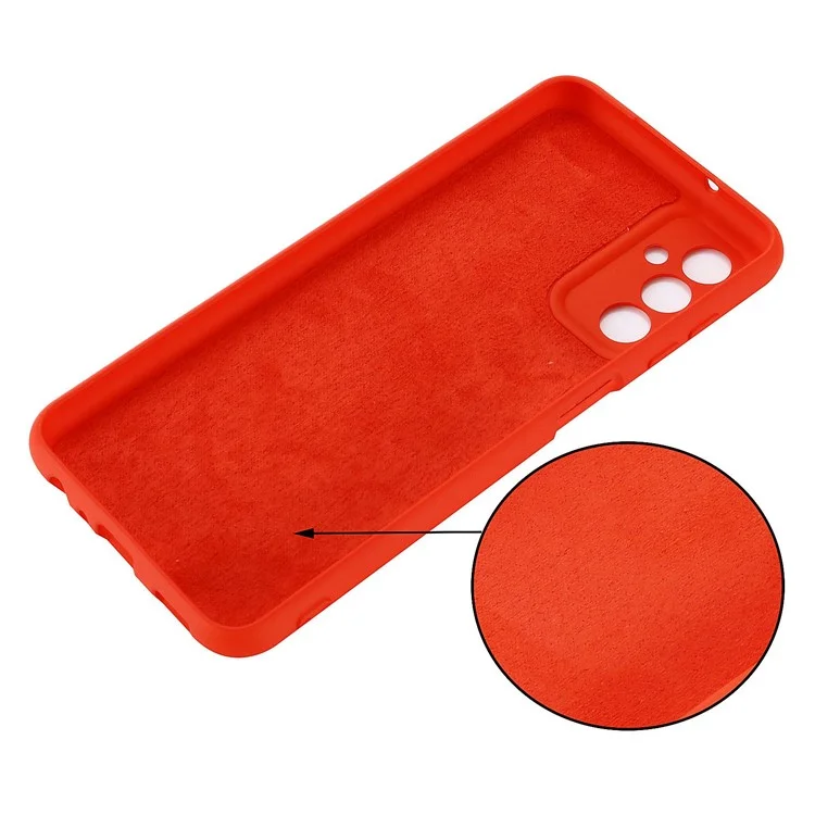 Custodia Slim Antishock per Samsung Galaxy F13 4G Custodia Protettiva in Silicone Liquido Antiurto con Cinturino - Rosso