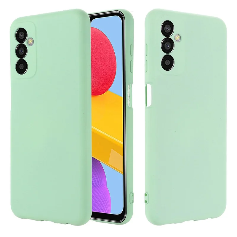 Shockproof Slim Case for Samsung Galaxy F13 4G Liquid Silicone Phone Cover Anti-Drop Protective Case with Strap - Green