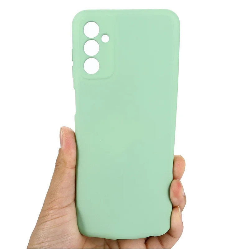 Shockproof Slim Case for Samsung Galaxy F13 4G Liquid Silicone Phone Cover Anti-Drop Protective Case with Strap - Green