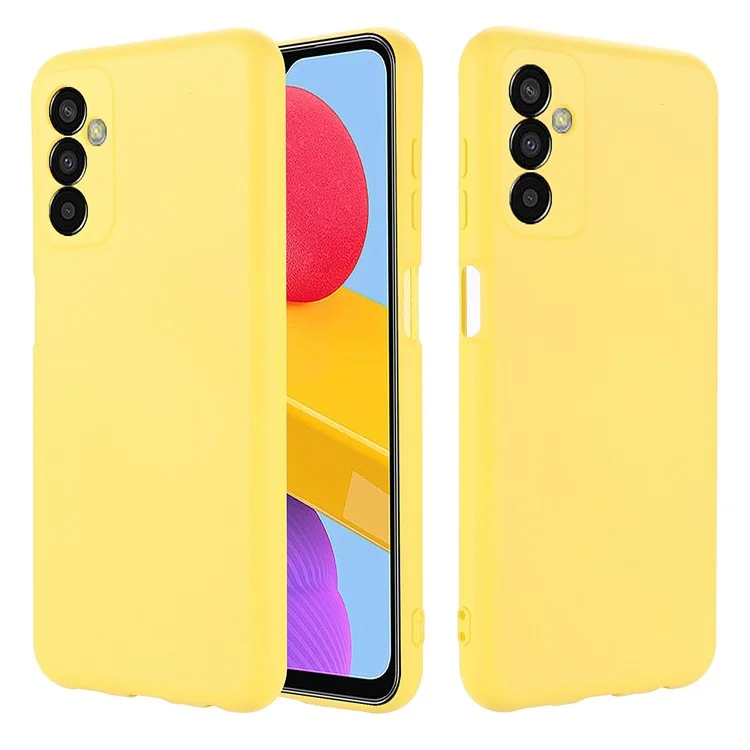 Custodia Sottile a Prova di Shock Per Samsung Galaxy F13 4G Copertura di Protezione Antidrop di Copertura Per Telefono in Silicone Liquido Con Cinturino - Giallo