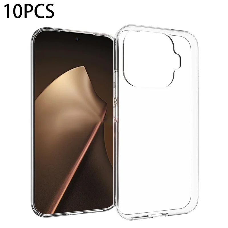 10Pcs For Xiaomi 17T Case Clear Watermark-Free TPU Protective Cover With Large Cutouts - Transparent